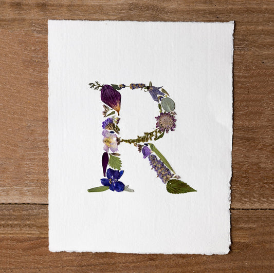Pressed Flower Monogram Art